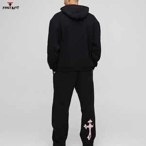 Survêtements décontractés en coton respirant à capuche pour l'hiver, très vendus, de haute qualité, couleur contrastée, jogging - Product Image 2