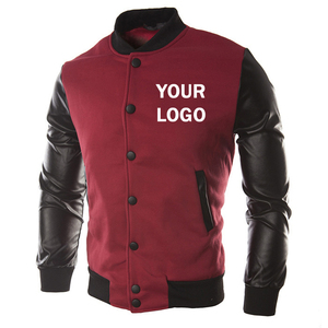 Top 2026 Veste de baseball en cuir de haute qualité à manches longues pour hommes Veste universitaire en cuir PU Design personnalisé - Product Image 3