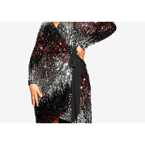 Abito Nero Irresistibile con Scollo a V da Donna City Chic, Trendy Plus Size con Vita Naturale - Product Image 5