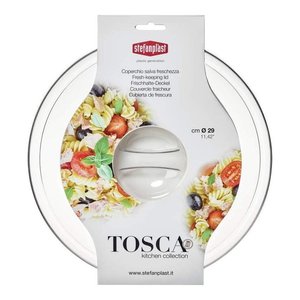 Stefanplast TOSCA Plastic <b>Pot</b> <b>Lid</b> 29 Cm Transparent Fresh Keeping Kitchen Cover - Product Image 1
