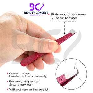 Pince à épiler classique en acier inoxydable à pointe inclinée rose pailletée, durable, pour hommes et femmes, nouveau design - Product Image 3