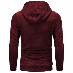 เสื้อฮู้ดดี้สีแดงเข้มทรงโอเวอร์ไซส์ ผ้าคอตตอนผสมเนื้อนุ่มพิเศษ ชุดลำลอง สั่งตัดไซส์และดีไซน์ได้ - Product Image 2