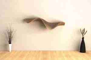 Estante Flotante Ondulado de Madera de Estilo Art Deco Moderno Personalizado para Decoración de Paredes del Hogar, Fácil Instalación - Product Image 2