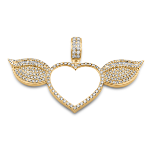 D'VINS JEWELS Colgante Corazón con Alas, Oro 14K, Diamante Cultivado en Laboratorio, Unisex, Regalo - Product Image 6
