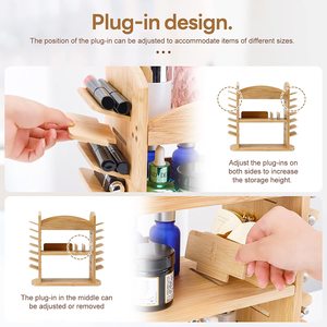 Mangowood Makeup Organizer Lipstick Holder Brush Rack Cosmetic Storage Organizer Multi-Function <b>Make</b> <b>up</b> Box Stand for <b>Vanity</b> - Product Image 3