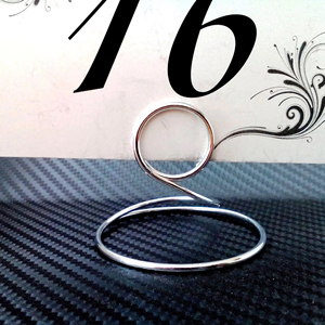 Elegante Soporte redondo de metal plateado para tarjetas de lugar, etiquetas de precio, restaurantes, banquetes, eventos corporativos y uso diario en la Mesa - Product Image 1