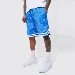 Short en maille pour homme en polyester de haute qualité imprimé avec logo personnalisé Short de basket-ball en maille de créateur avec entrejambe de 5 pouces par sublimation - Product Image 1