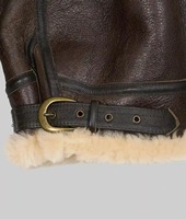 Veste en cuir marron pour homme - Style aviateur B3 Bomber RAF - Veste d'hiver écologique coupe-vent streetwear