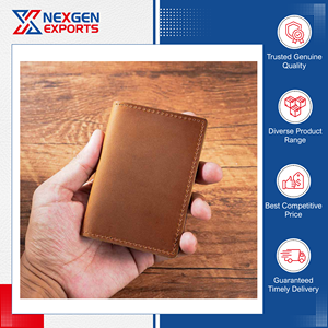 ผลิตในอินเดีย คุณภาพสูงสุด สไตล์วินเทจ กระเป๋าใส่บัตรเครดิตหนังแท้ ฟังก์ชั่นหลากหลาย ป้องกัน RFID 3 ขนาด ราคาคุ้มค่า - Product Image 2