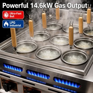 หม้อต้มก๋วยเตี๋ยวแก๊สเชิงพาณิชย์แบบ 9 ตะกร้า ตั้งพื้น ใช้แก๊ส LPG สำหรับร้านอาหาร คีออร์ ครัวกลางแจ้ง - Product Image 2