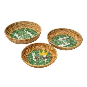 ขายส่งหวายถาดผสมเซรามิกขายส่งตกแต่งถาดแม่ของมุกถาดเก็บอาหารจากกษัตริย์หัตถกรรมเวียดนาม - Product Image 3