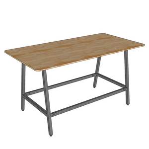 Industrial 200x100x105cm Standing Conference <b>Table</b> A-<b>Shaped</b> Iron Legs Rubber Wood Office Furniture for Conference Room HBMN036 - Product Image 3