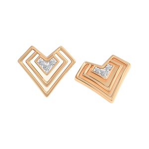 Gemver 0.50 Carat Round Brilliant Cut Diamond <b>Heart</b> Shape Stud <b>Earrings</b> 14K Gold <b>Earrings</b> for both Women and Girls from India - Product Image 3