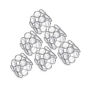 Set of 6 Metal And <b>Crystal</b> Napkin Rings Round Shape Customized Size Napkin Tissue Rings For <b>Top</b> Selling - Product Image 1