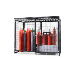 SteelSafe deposito per bombole di gas, con pareti a griglia e tetto, senza pavimento, per 50 x 50 l bombole di gas - Product Image 1