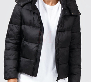 Chaqueta acolchada transpirable personalizada para hombre, cómoda ropa de abrigo de invierno de alta calidad con cuello levantado de tela pesada, estilo callejero - Product Image 1