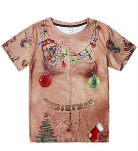 Premium Men's Summer Cotton T-<b>Shirt</b> Casual Heavy Weight Woven Fabric <b>Christmas</b> Design Plain Color Oversized Large Size - Product Image 2