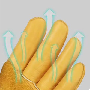 ถุงมือหนังวัวสำหรับงานหนักถุงมือหนังวัวลายหนังเสริมฝ่ามือป้องกันการลื่น - Product Image 5
