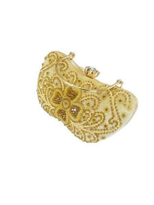 Elegantes Bolsos de Mano de Novia con Forro de Satén, Bordados a Mano con Cuentas y Cadenas, Hermosos Bolsos de Noche de Moda India para Mujer - Product Image 5