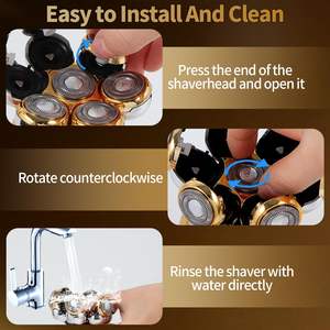 Rasoir électrique étanche 5 en 1 pour hommes, rasoir à tête flottante avec fonction sèche et humide pour la maison ou les voyages, kits de toilettage IPX7 - Product Image 2