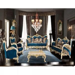 French Style Hand Carved Living Room Furniture European Style Hand Carved Living Room <b>Sofa</b> Set Classical <b>7</b> <b>Seater</b> <b>Sofa</b> Set Home - Product Image 1