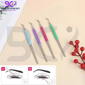 Meilleure vente d'outil de levage de cils en argent avec poignée en caoutchouc pointeur pointe crème séparateur d'échelle de cils - Product Image 3