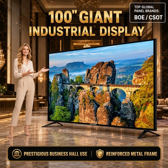 100 Inch Giant Industrial Display Original BOE/CSOT Panel Reinforced Metal Frame Prestigious Business Hall Use Smart TV