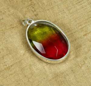 Colgante de diseñador hecho a mano de Plata de Ley 925, piedra preciosa de cuarzo sandía, colgantes de joyería fina de estilo Vintage para mujer - Product Image 4