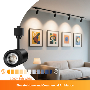 Projecteur sur rail LED COB noir de qualité supérieure 15W 1200LM Blanc chaud Réglable 15 ° /24 ° /38 ° /<span class=keywords><strong>60</strong></span> °   Projecteur <span class=keywords><strong>Juno</strong></span> Track ETL FCC - Product Image 3