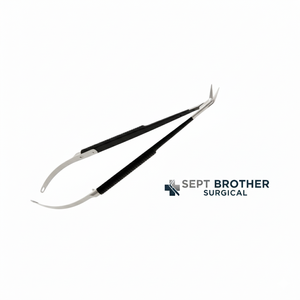 Tijeras Microquirúrgicas de Resorte con Punta Curva de Acero Inoxidable, Instrumento Quirúrgico Oftálmico - Product Image 3