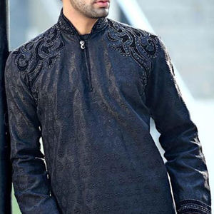 2022 personnalisé de haute qualité hommes Shalwar Kameez Viscose Salwar costume pour la fête de mariage et les occasions décontractées pour l'impression d'hiver - Product Image 1