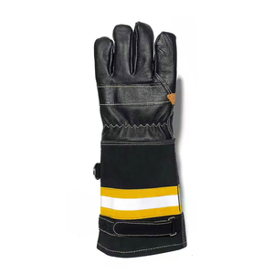 Gants de sécurité en cuir réfléchissants haute visibilité imperméables résistants aux coupures ignifuges pompier sécurité structurelle gants de pompier - Product Image 2