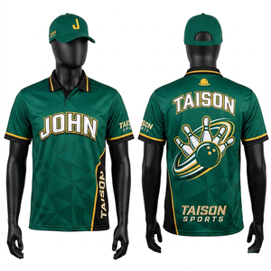 Mens <b>Bowling</b> Jersey 180 GSM Performance Polyester Soft Breathable Yellow Grey Teal Paneling Custom Full Sublimation Logo Print - Product Image 6