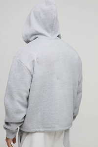 Sweat à capuche décontracté pour garçon, en coton mérinos extra fin, doux au toucher, avec fermeture éclair, écologique, durable, lumineux, coupe ample - Product Image 2