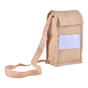 High quality Jute shopping Sling Gift <b>Bags</b> Customize Style <b>Fabric</b> Pattern Pcs Color Small Raw Origin India - Product Image 1