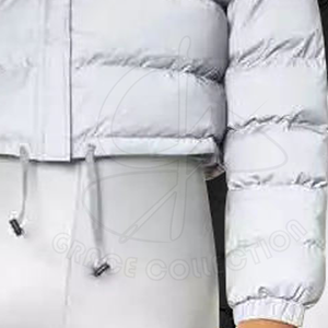 Professional Manufacturing Women's Puffer <b>Jacket</b> with Long Sleeve & Custom <b>Patches</b> Crop Top Knitted Processed - Product Image 5