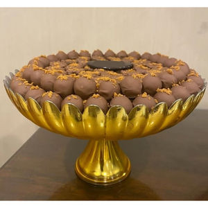 Bol à chocolat en métal argenté fait à la main de qualité de luxe accessoire de salle à manger de luxe pour hôtel porte-dessert bol de service de bonbons - Product Image 3