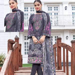 Vestido DE TRABAJO bordado de algodón moderno de primera calidad con parte inferior de algodón suave y Dupatta-Party Ready Reversible & Quick Dry - Product Image 1