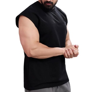 เสื้อกล้ามออกกำลังกายผู้ผลิต OEM/ODM รับผลิตจำนวนมาก ปี 2026 ทรงหลวม ผ้าฝ้ายผสมอีลาสเทน ยืดหยุ่นได้ ใส่สบายในฤดูร้อน สีพื้น - Product Image 2