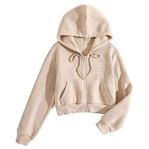 Sudaderas con capucha cortas informales para mujer, sudaderas de invierno suaves con logotipo frontal con capucha y estampado personalizado, novedad - Product Image 5