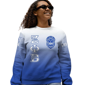 Sudadera Azul con Cuello Redondo y Letras Griegas de Zeta Phi Beta para Mujer, Bordado de la Hermandad 1920 - Product Image 5