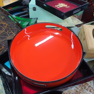 Bandeja DE SERVICIO DE METAL personalizada de alta calidad con diseño de perla madre de bambú Precio competitivo para servicio de cocina de hotel y hogar - Product Image 1