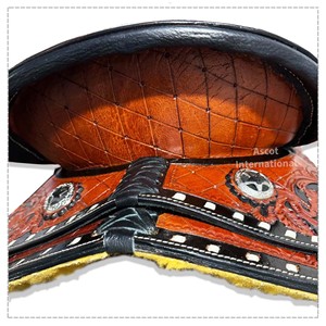 Vente en gros de selle de créateur en cuir véritable pour l'équitation couleur marron noir fabricant indien de dessus - Product Image 5