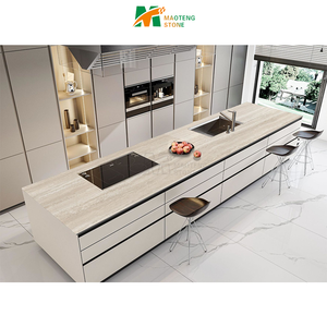 Dalle <span class=keywords><strong>de</strong></span> marbre en travertin fritté Offres Spéciales 20MM pierre frittée pour îlot <span class=keywords><strong>de</strong></span> comptoirs <span class=keywords><strong>de</strong></span> cuisine - Product Image 4