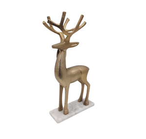 Vajilla de aluminio/madera de diseño elegante, ciervo con Base para Navidad, Reno decorativo, latón en bruto EPL para decoración del hogar - Product Image 1