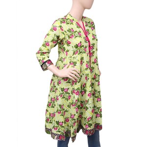คุรตีผ้าฝ้ายพิมพ์ลายสำหรับผู้หญิง - หลายสี - Product Image 1