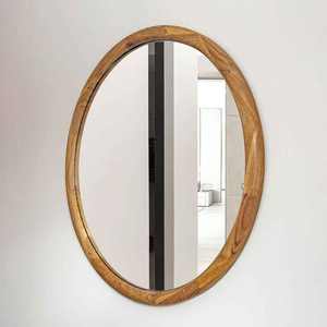 Espejo redondo de madera hecho a mano decoración de pared moderna fabricante India Exportación de alta calidad - Product Image 1