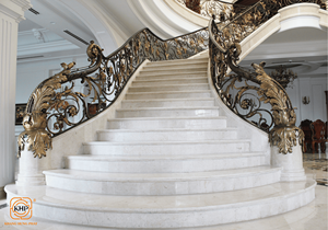 Barandilla de Escalera Moderna de Hierro Forjado KHP, Resistente al Óxido, Segura, para Interiores, de Alta Calidad, Hecha a Mano en Vietnam, Ideal para Villas y Hoteles, Estilo DIY - Product Image 2