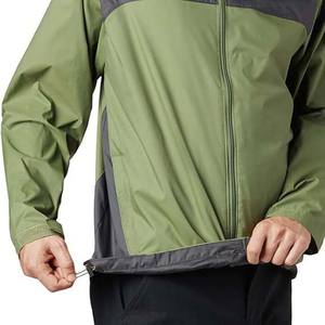 Top Tendances Deux Tons Contraste Couleur OEM Logo Personnalisé Conception Fermeture Éclair À Capuche Imperméable Vêtements Pour Hommes Vestes De Pluie High Street Style - Product Image 5