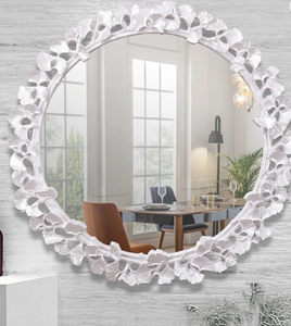 Espejo de pared de resina redondo con diseño de clavo, espejo elegante hecho a mano, decoración del hogar con patrón de clavo, espejo decorativo de lujo para pared - Product Image 2